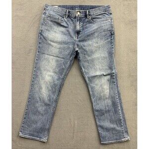 Banana Republic Denim Jeans Men's Size 36X32 Blue Slim Fit Factory Distressed